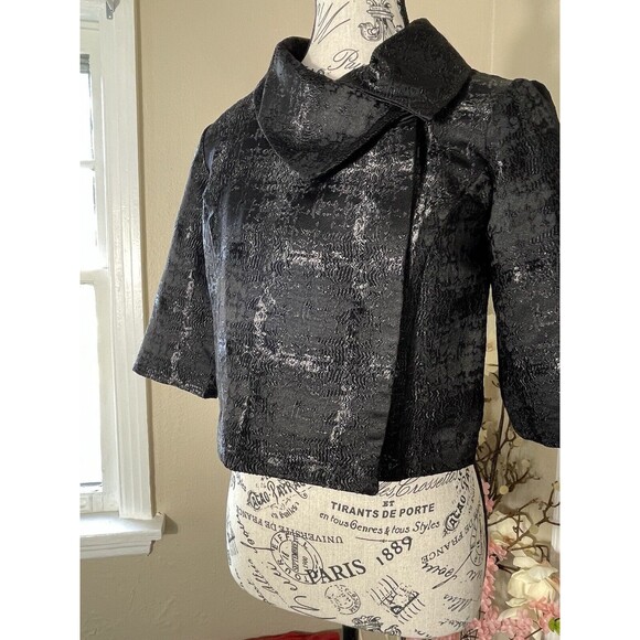 Mossimo Cropped Cocktail Jacket Black Womens XS Whimsigoth - Picture 5 of 12